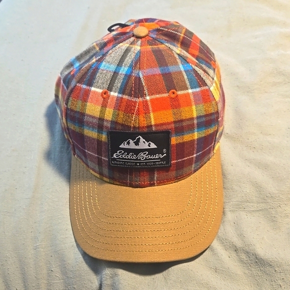 Eddie Bauer-NWT-Adjustable Plaid Hat - Picture 1 of 13